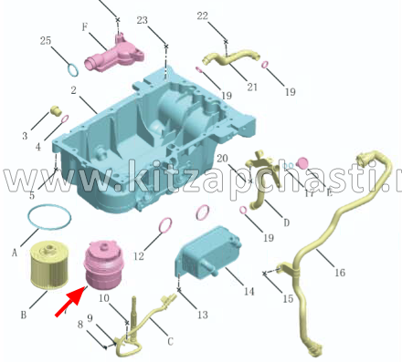 Фильтр маслянный TUGELLA, MONJARO (в сборе) GEELY MONJARO KX11  1056528800